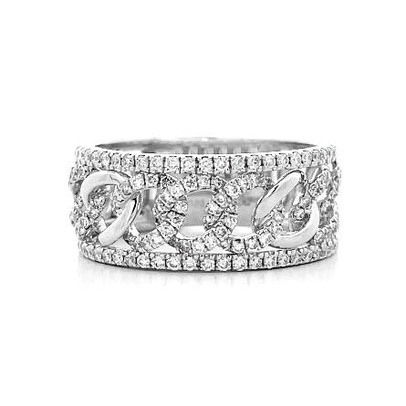 14K White Gold Open Link Wide Band w/Diams=.53c...