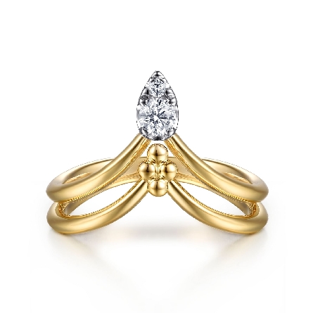 14K Yellow and White Gold Gabriel Chevron Bujuk...