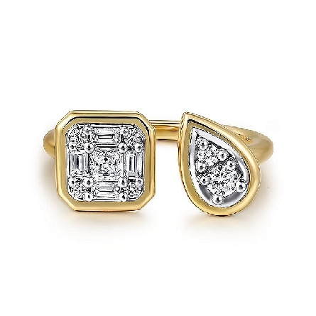 14K Yellow and White Gold Gabriel Open Top Toi ...