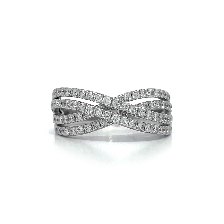 18K White Gold Double 2 Row Crossover Fashion B...