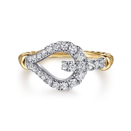 14K Yellow and White Gold Gabriel Horseshoe Buc...