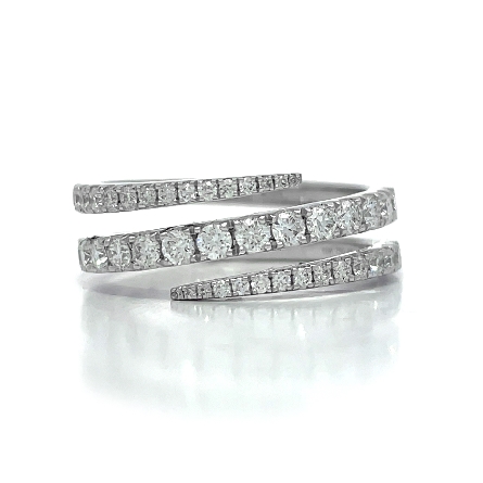 /home/earthtreasures/catalog.shopearthtreasures.com/imagedumplarge/EARTH_A4-03108.jpg 18K White Gold 3Row Bypass Band w/44Diams=.76ct...