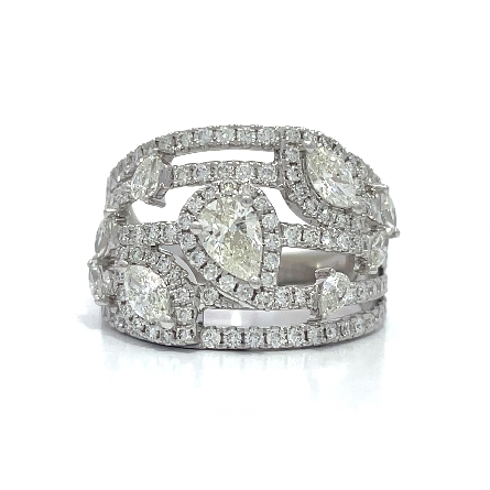 /home/earthtreasures/catalog.shopearthtreasures.com/imagedumplarge/EARTH_A4-03111.jpg 18K White Gold 5Row Halo Fashion Ring w/Mixed S...