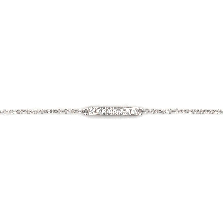 14K White Gold 6-7inch Adjustable Bar Bracelet ...