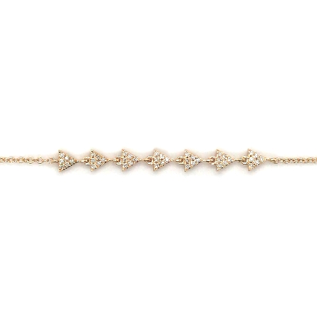 14K Yellow Gold 6-7inch Adjustable Triangles Br...