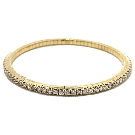 14K Yellow Gold Flexible Line Bracelet w/Diams=...