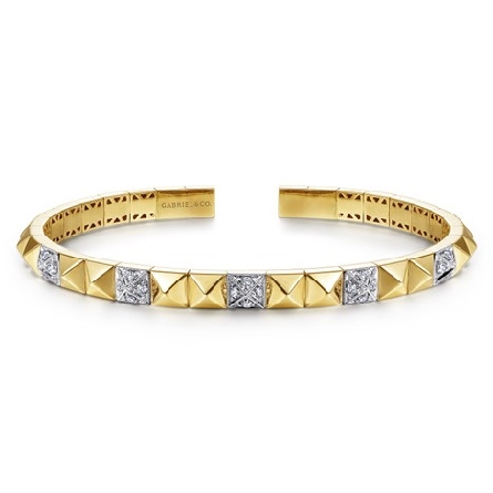 14K Yellow and White Gold Bujukan Studded Cuff ...