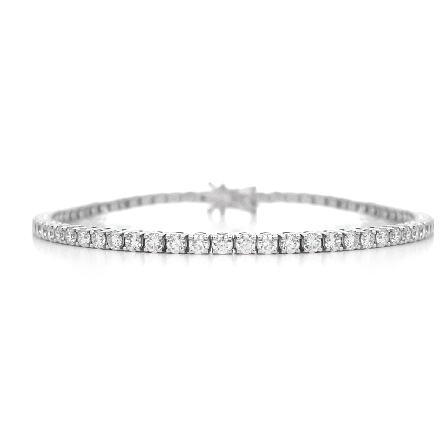 18K White Gold 6.5inch 4Prong Tennis Bracelet w...