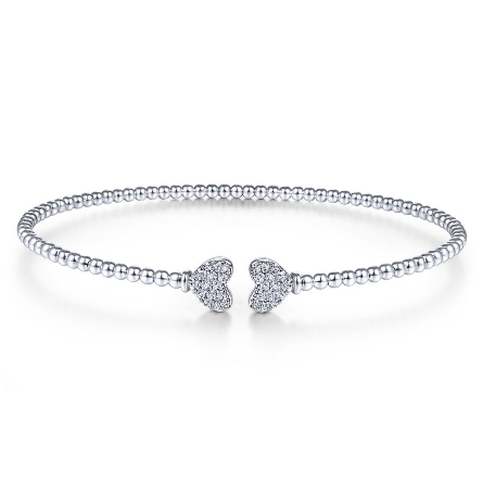 14K White Gold Gabriel Bujukan 5.75inch Hearts ...