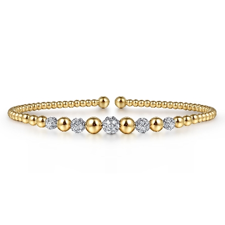 14K Yellow and White Gold Gabriel Bujukan Bead ...