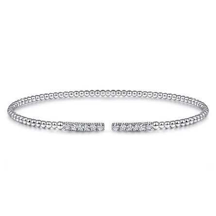 14K White Gold Gabriel Bujukan 5.5inch Cuff Bea...