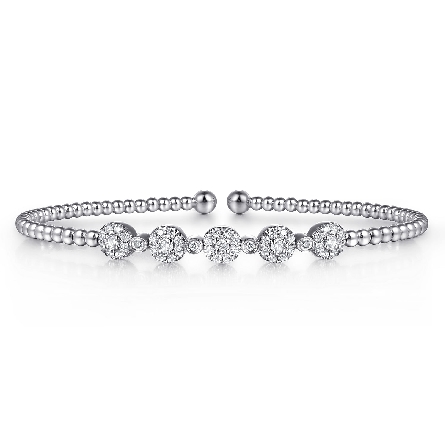 14K White Gold Gabriel Bujukan 5.75inch Cluster...