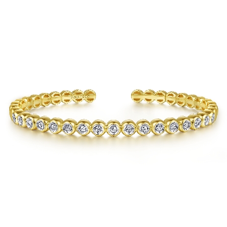14K Yellow Gold Gabriel Bujukan Bezel Bangle Br...