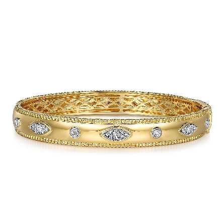 14K Yellow Gold Gabriel Bujukan Beaded Edge Bez...