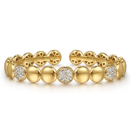 14K Yellow Gold Gabriel Circle Link Cuff Bangle...