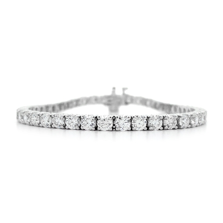 14K White Gold 6.75inch 4Prong Tennis Bracelet ...