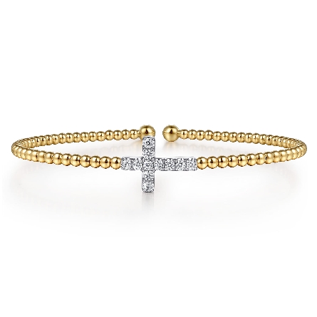 14K Yellow and White Gold Gabriel Bujukan Cross...