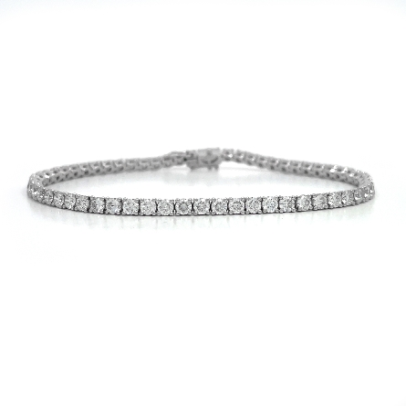 18K White Gold 7inch 4Prong Tennis Bracelet w/6...