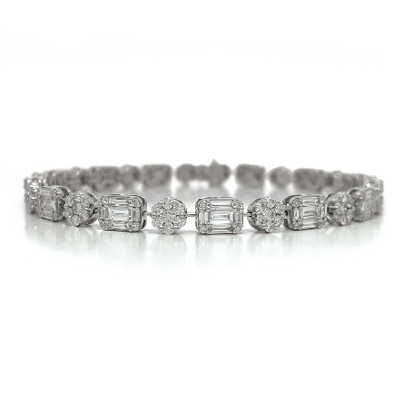 /home/earthtreasures/catalog.shopearthtreasures.com/imagedumplarge/EARTH_A5-200552.jpg 18K White Gold Alternating Tennis Bracelet w/21...