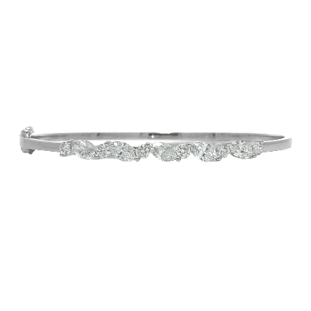 /home/earthtreasures/catalog.shopearthtreasures.com/imagedumplarge/EARTH_A5-200555.jpg 18K White Gold Mixed Cut Bangle Bracelet w/11 M...