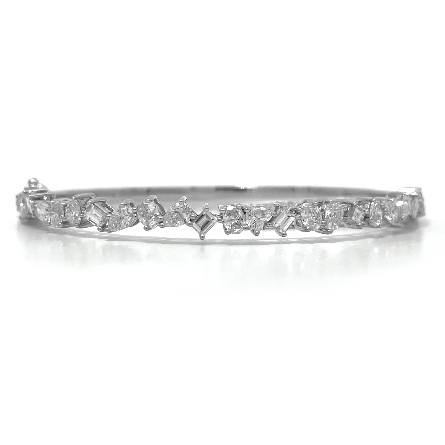 /home/earthtreasures/catalog.shopearthtreasures.com/imagedumplarge/EARTH_A5-200556.jpg 18K White Gold Mixed Shape Bangle Bracelet w/24...