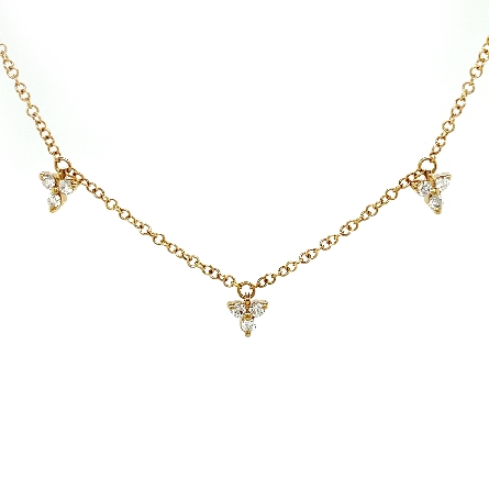 14K Yellow Gold 16-18inch Adjustable 5Triangle ...