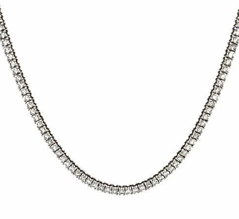 14K White Gold 4Prong 17inch Tennis Necklace w/...
