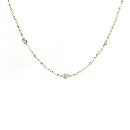 14K Yellow and White Gold 16-18inch Adjustable ...