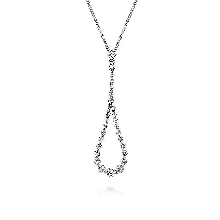 14K White Gold 15.5-17.5inch Diamond Pendant Drop Necklace w/Diams=1.45ctw SI2 G-H #NK7591W45JJ (S1801718)