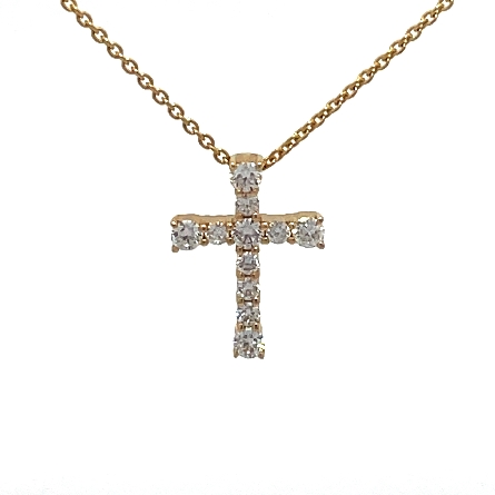 14K Yellow Gold 16-18inch Small Cross Necklace ...