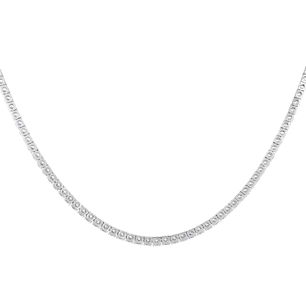 14K White Gold 16.5inch 4Prong Tennis Necklace ...