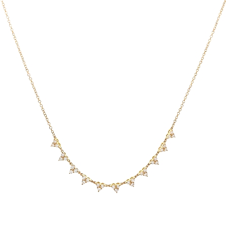 18K Yellow Gold Adjustable 16-18inch Spike Clus...