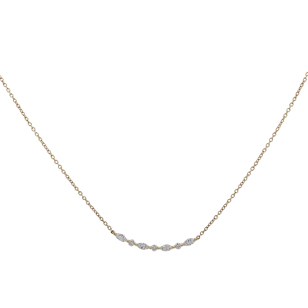 18K Yellow Gold Adjustable 15-17inch Curved Bar...