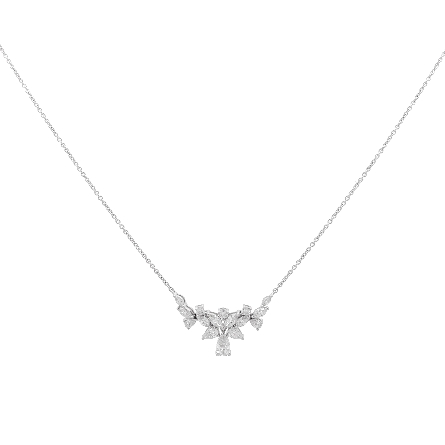 18K White Gold Adjustable 18inch Bolo Cluster S...