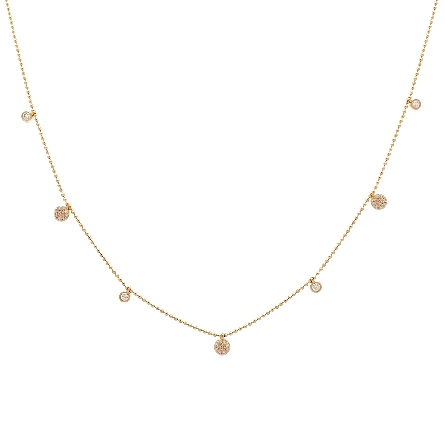 18K Yellow Gold 18inch Bolo Round Dangle Fashio...