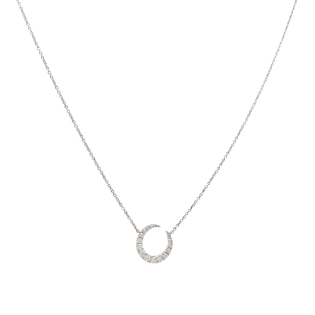 18K White Gold Adjustable 16-18inch Moon Neckla...