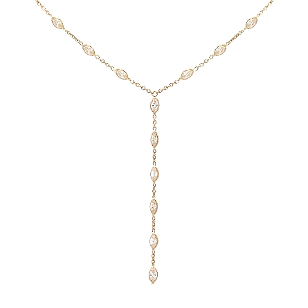 14K Yellow Gold Diamonds by the Yard Y Necklace...