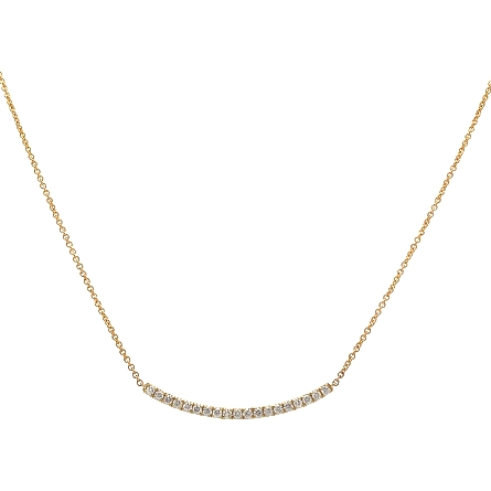 14K Yellow Gold Adjustable 17-18inch Curved Bar...