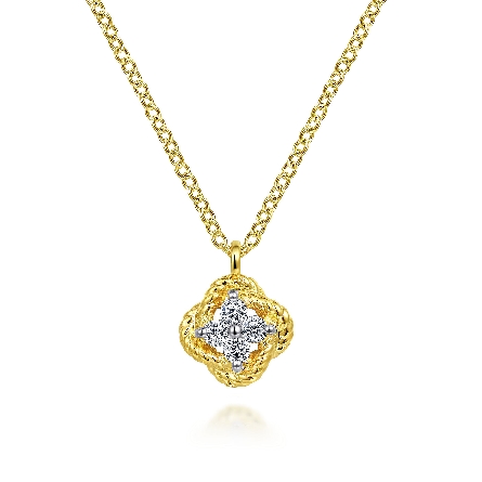 14K Yellow and White Gold Gabriel Twisted Clove...