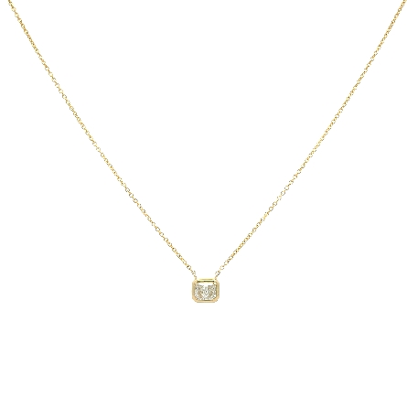 14K Yellow Gold 16inch Radiant Bezel Station Ne...