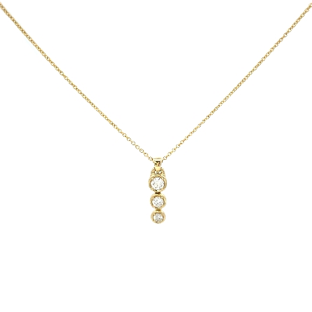 14K Yellow Gold 16inch Bezel Graduating Pendant...