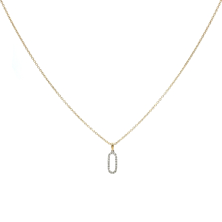 14K Yellow and White Gold 16inch Paperclip Pend...