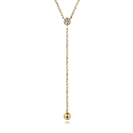 14K Yellow Gold 16inch Bujukan Y-Knot Gold Bead...