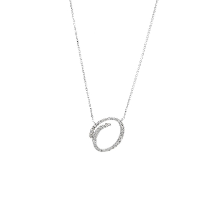 14K White Gold 16-18inch Adjustable Script Init...