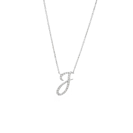 14K White Gold 16-18inch Adjustable Script Init...