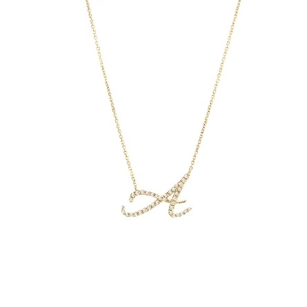 14K Yellow Gold 16-18inch Adjustable Script Ini...