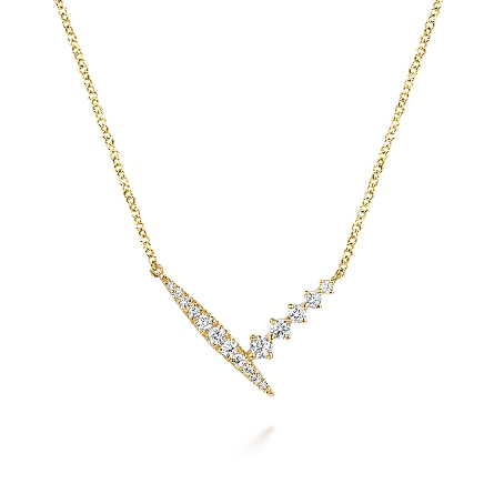 /home/earthtreasures/catalog.shopearthtreasures.com/imagedumplarge/EARTH_A6-04797.jpg 14K Yellow Gold Chevron Spike Bar Pendant Neckl...