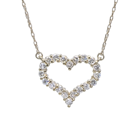 14K Yellow Gold 18inch Open Heart Necklace w/20...