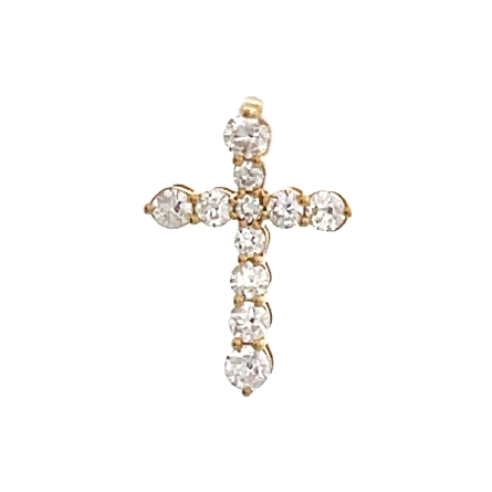 18K Yellow Gold Prong Set Cross Slide w/Diams=....
