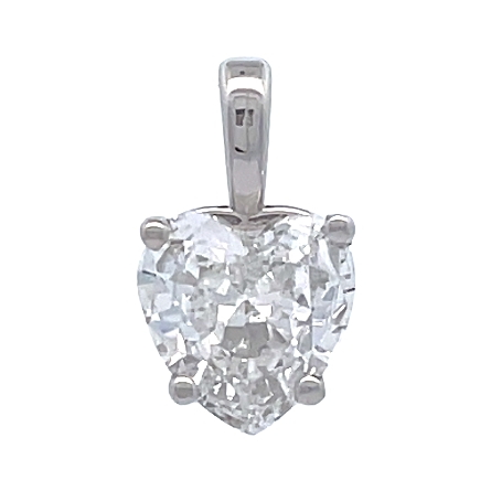 14K White Gold Heart Shaped Pendant w/Heart Dia...